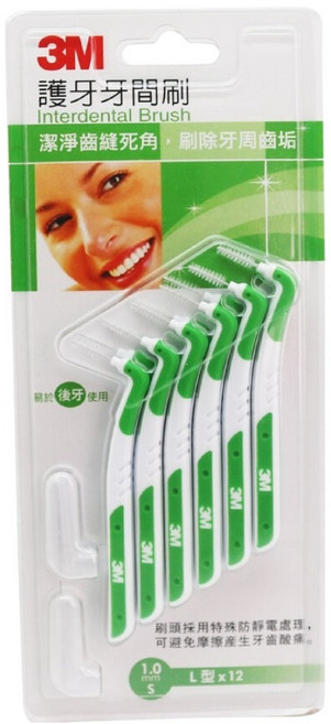 3M 護牙牙間刷 L型, 1mm, 12支, 1組