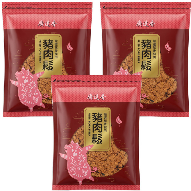 廣達香 豬肉鬆, 1kg, 3包