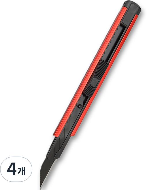 WORKPRO 鋁製斷芯美工刀 WP2120, 紅色, 4個