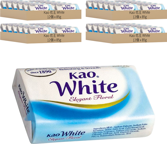 Kao 花王 White 香皂 優雅花香, 85g, 48個