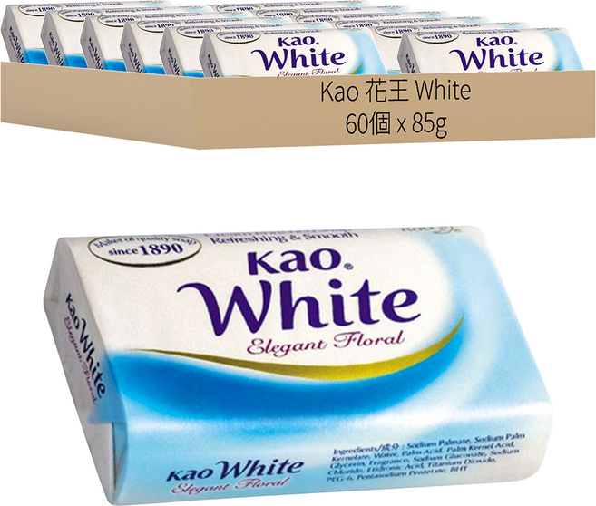 Kao 花王 White 香皂 優雅花香, 85g, 60個