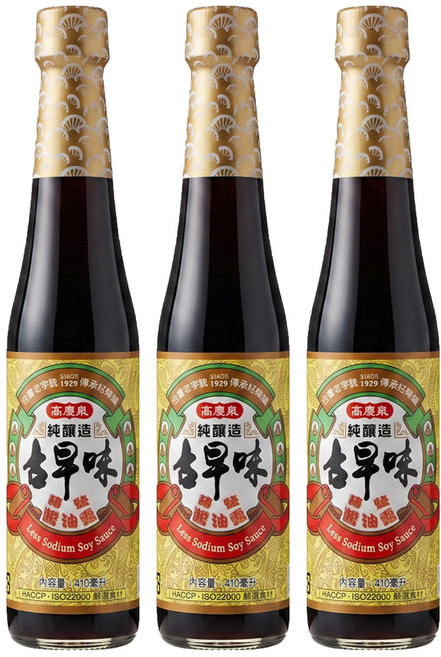 高慶泉 古早味薄鹽醬油露 釀造醬油, 410ml, 3瓶