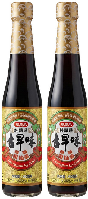 高慶泉 古早味薄鹽醬油露 釀造醬油, 410ml, 2瓶