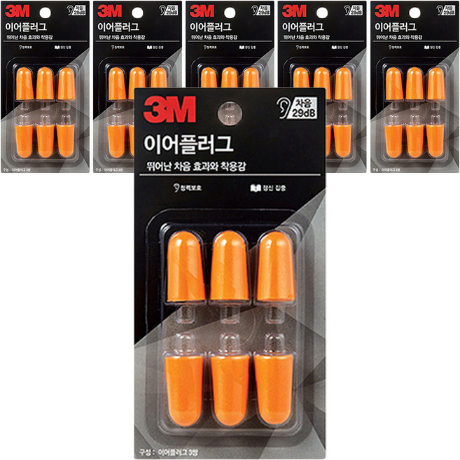 3M 耳塞, 6個, 6入
