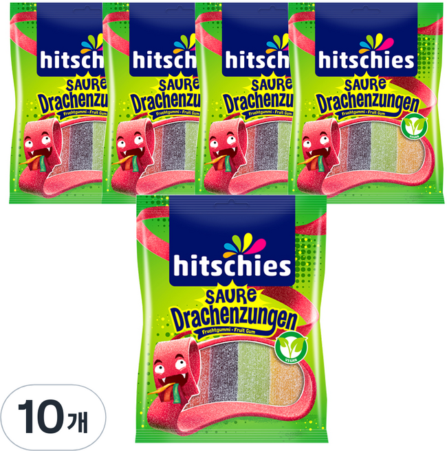 hitschies 希趣樂 水果風味酸扁帶軟糖, 125g, 10個