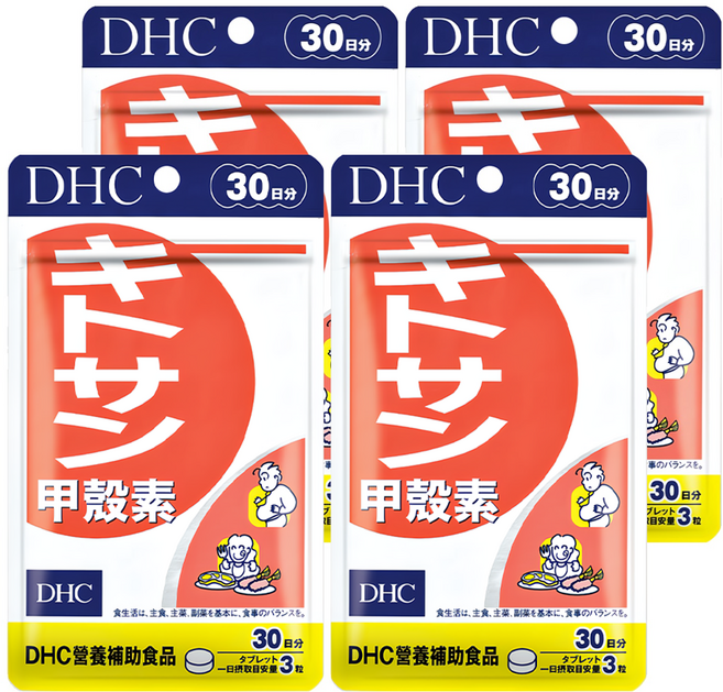 DHC 台灣公司貨 甲殼素 30日份 營養輔助食品, 265mg, 90錠, 4包