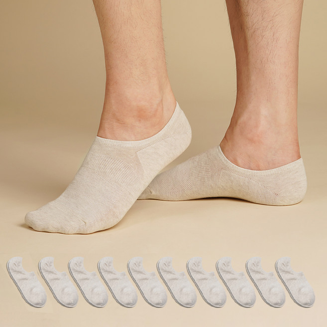 Sockpiens 男士防滑落包覆腳背隱形襪10雙