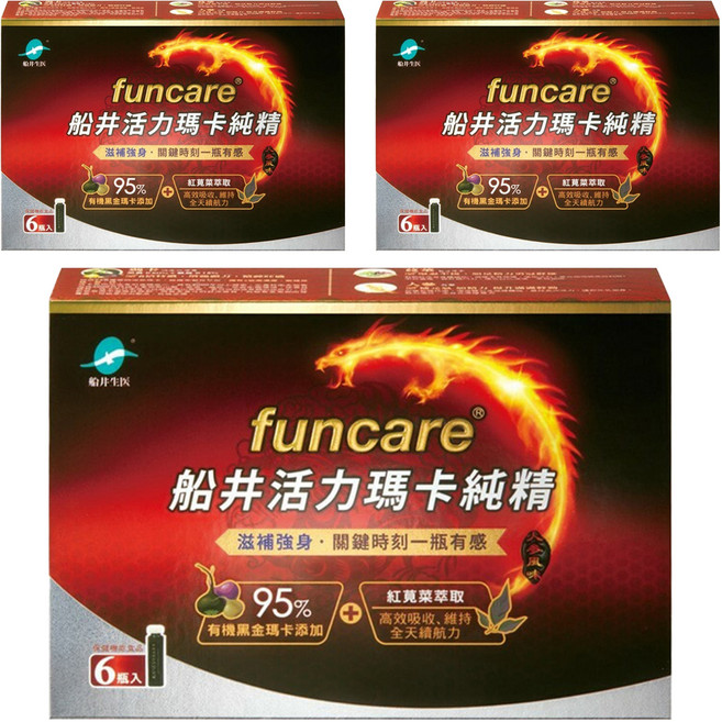 funcare 船井生醫 活力瑪卡純精, 6瓶, 15ml, 3盒