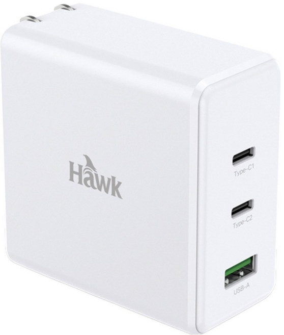 Hawk 浩客 100W 3 Port Wall Adapter PD 充電器 Fast Charging USB-A + USB-C 白色