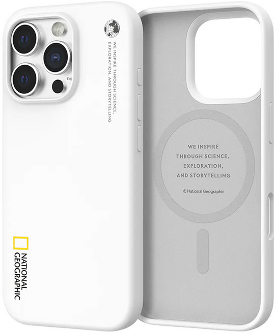 NATIONAL GEOGRAPHIC 國家地理 智慧型手機 保護殼 iPhone 16 Pro MagSafe 矽膠 白色 NGM-MSI i16P