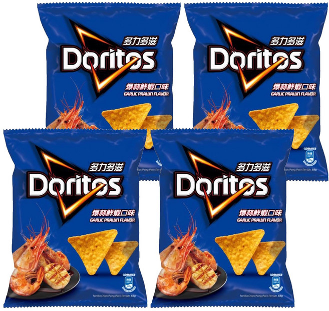 Doritos 多力多滋 爆蒜鮮蝦口味玉米片, 68g, 4包