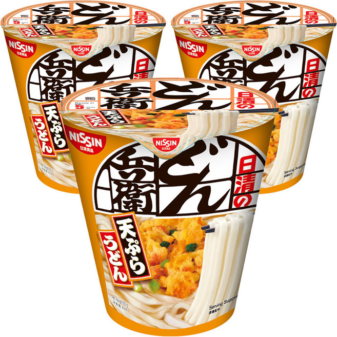 NISSIN 日清 杯裝咚兵衛天婦羅烏龍麵 83g, 3入