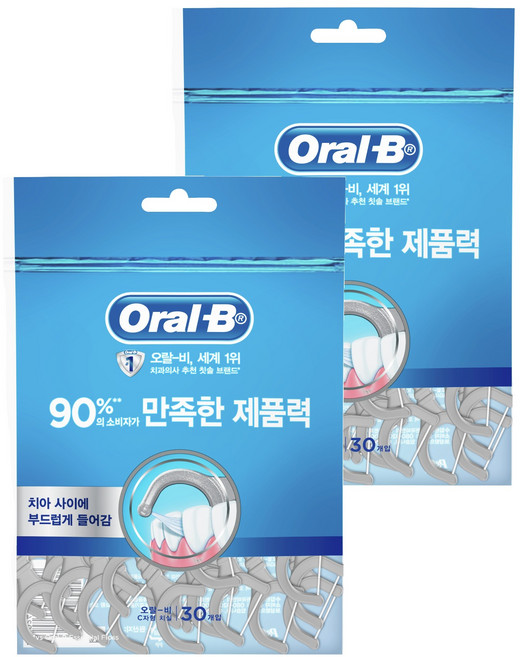 Oral-B 歐樂B C型牙線棒, 30支, 2包