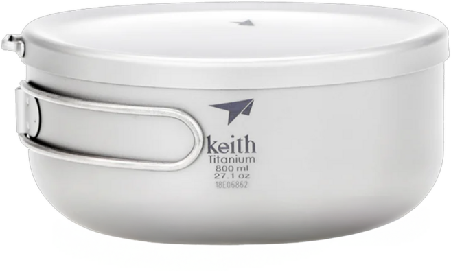 keith Titanium 鎧斯 鈦單層便當盒 800ml, 鈦色, 1個