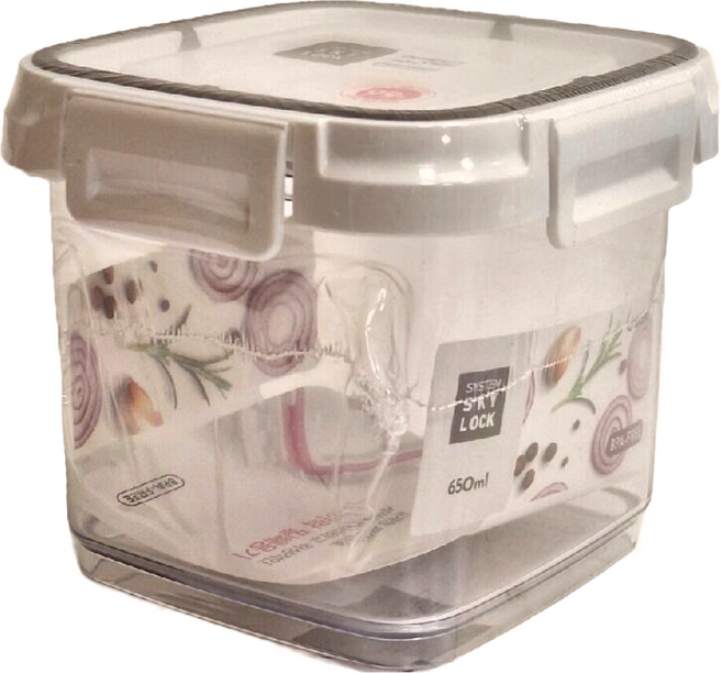 Changsin Living 昌信生活 SKYLOCK 密扣保鮮盒 5號 11.5 x 11.5 x 5.5cm, 1組, 容器 + 蓋子