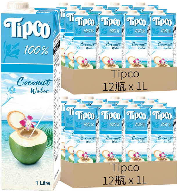Tipco 100%椰子水, 1L, 24瓶