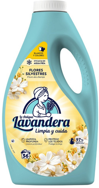 La Antigua Lavandera 護纖去汙洗衣精 百花, 1.8L, 1瓶