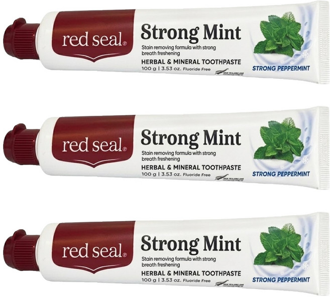 red seal 紅印 台灣公司貨 紐西蘭擊漬淨白勁涼牙膏3件組, 100g, 1套