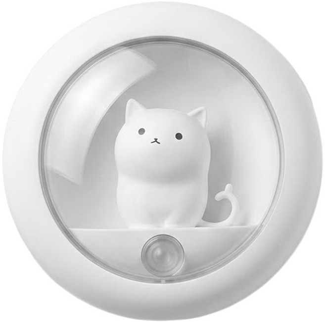 INTOPIC 廣鼎 純白萌喵感應小夜燈 GW-SL-001-CAT, 白色