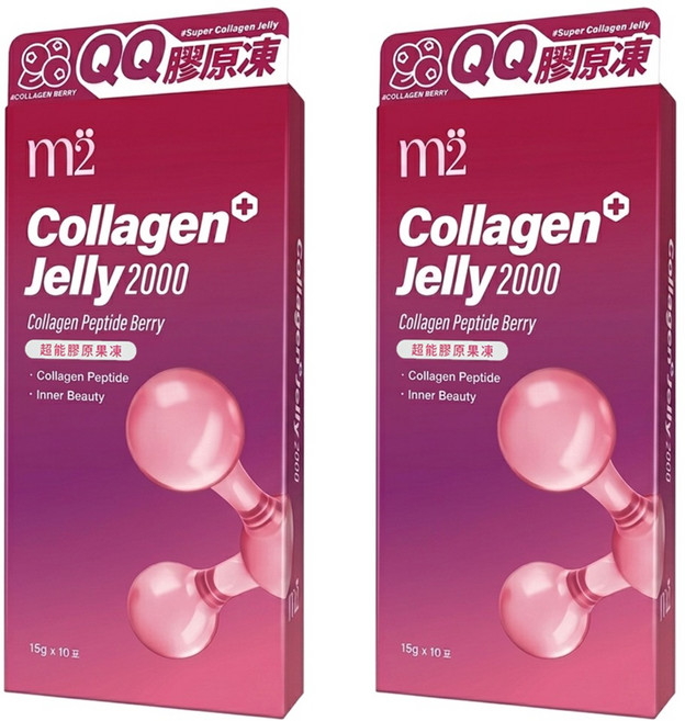 m2 美度 超能QQ果凍 膠原蛋白 莓果口味 10包, 150g, 2盒