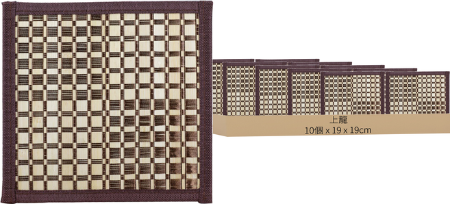 上龍 雅楓方格止滑桌墊 2個, 方格, 19 x 19cm, 5組
