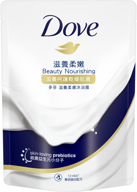 Dove 多芬 滋養柔膚沐浴乳 滋養柔嫩 補充包, 580g, 1組