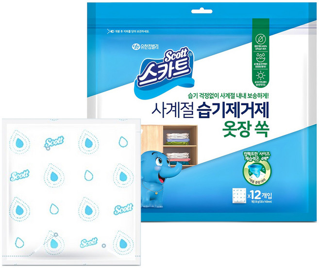 Scott 可麗舒 四季櫥櫃專用除濕劑 12個裝, 360g, 1包