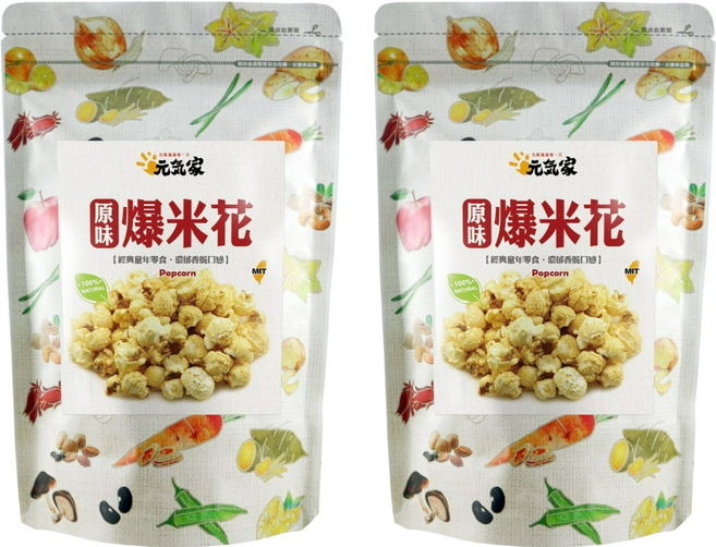 元氣家 原味爆米花, 80g, 2包