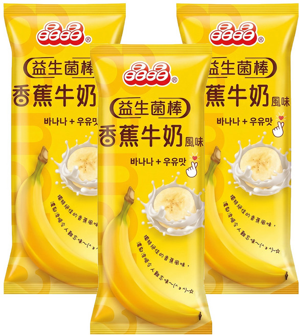 晶晶 益生菌香蕉牛奶風味棒, 680g, 3包