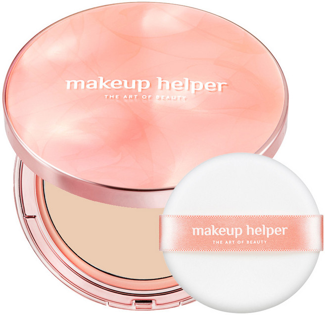 makeup helper Art系列長效持久蜜粉餅 Rose Latte款 25g, 23 Natural Beige, 1個