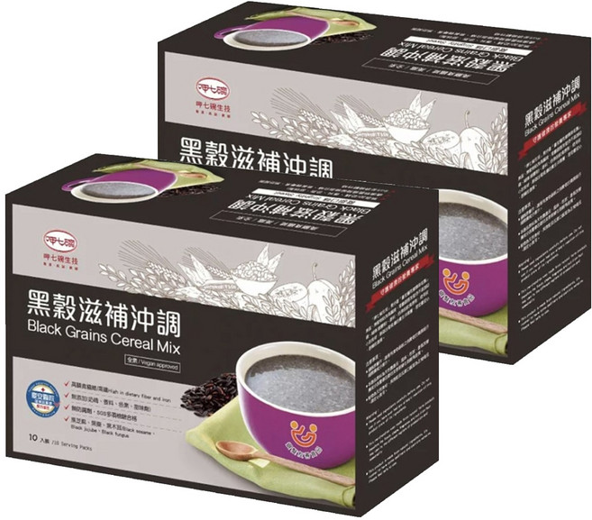 呷七碗 台安醫院配方審定 黑穀滋補沖調飲, 10包, 32g, 2盒
