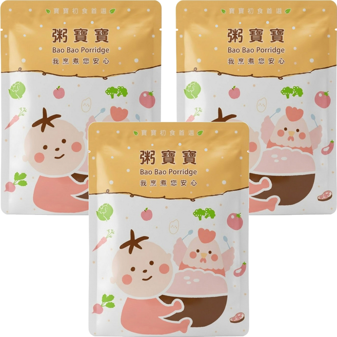 粥寶寶 常溫粥, 金瓜山藥雞肉, 150g, 3包