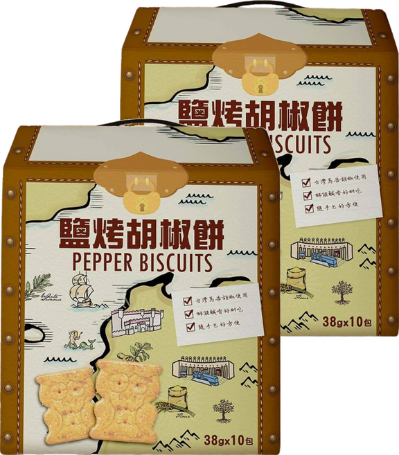 School of Cookie 台灣優格餅乾學院 馬告餅乾禮盒 鹽烤胡椒 10包, 380g, 2盒