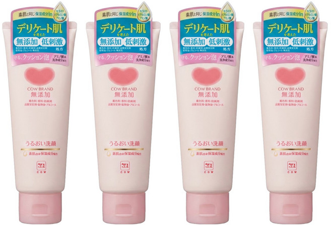 COW STYLE 牛乳石鹼 無添加保濕洗面乳, 110g, 4條