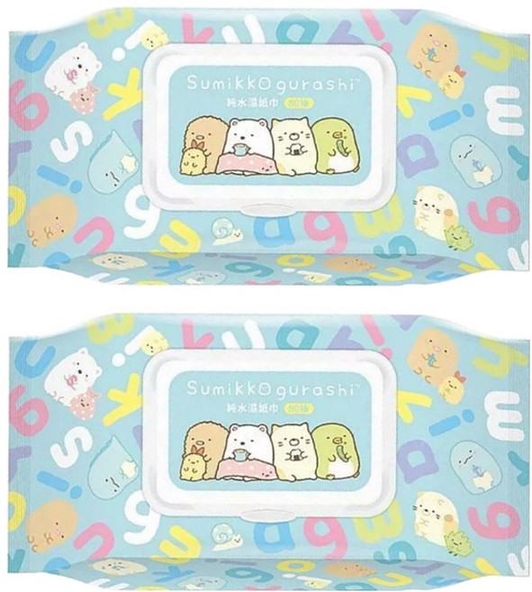 Sumikkogurashi 角落生物 純水柔濕巾 有蓋, 1入, 2包