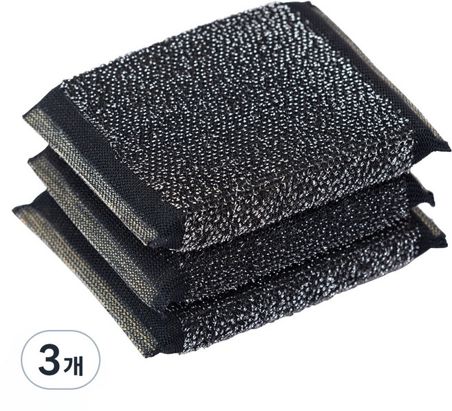 Kleaner Max 黑色絲 sponge 菜瓜布, 3個, 3入