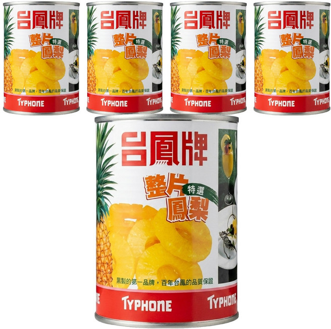 台鳳 整片鳳梨 罐頭, 565g, 5罐