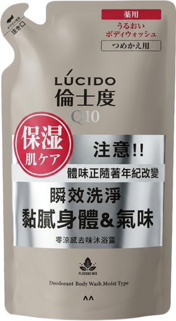 LUCIDO 倫士度 台灣公司貨 零涼感男沐浴露補充包, 1包, 380ml