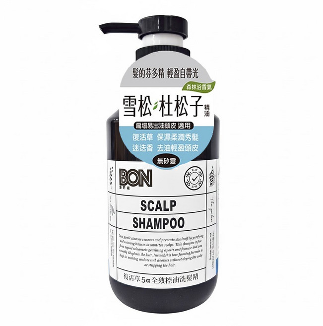 BON 髮妍植 復活草5a全效控油洗髮精, 550ml, 1瓶