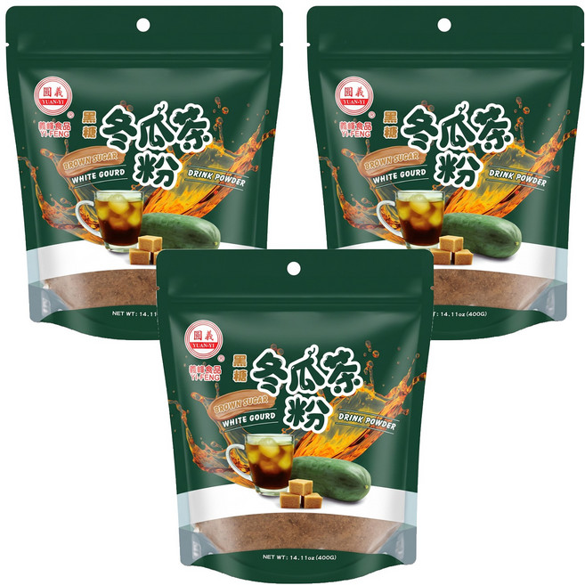 義峰食品 黑糖冬瓜茶粉, 400g, 1入, 3包
