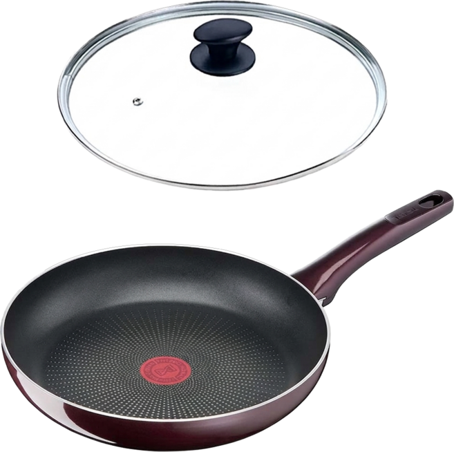 Tefal 特福 法國烈焰武士系列 不沾鍋平底鍋 + 玻璃蓋, 28cm, 1個