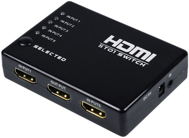 Alanview HDMI 五進一出切換器 FHD 1080P 附遙控器, DK305, 1個