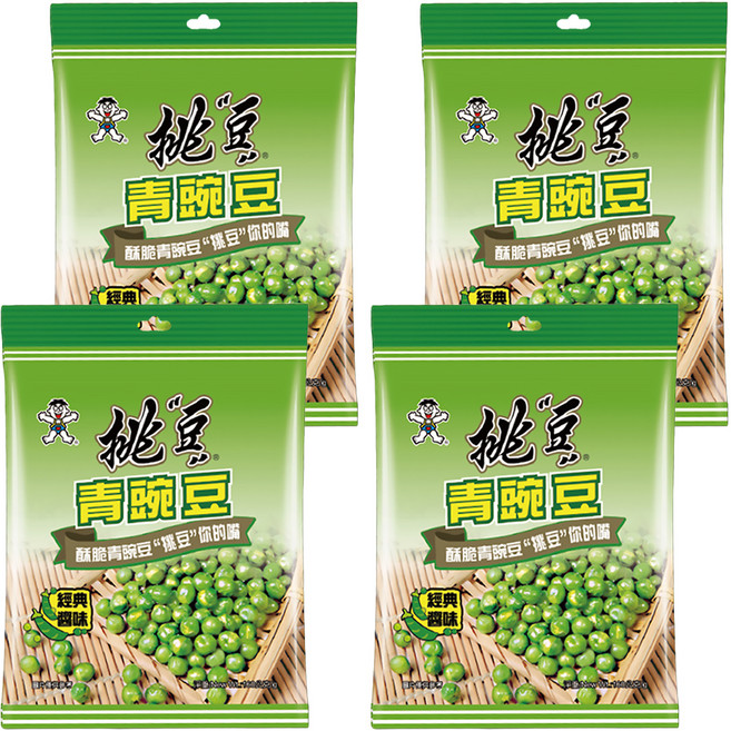 旺旺 挑豆 青豌豆 經典醬味, 160g, 4袋