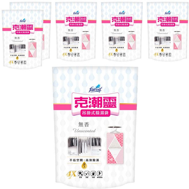 farcent 花仙子 克潮靈 吊掛式除濕袋2入裝 無香, 400g, 6袋