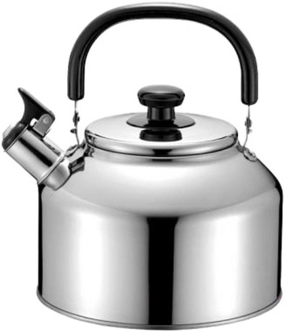 FREIZ 和平 IH爐適用 Rilakan 口哨式寬口熱水壺, 銀色, 4.6L, 1個