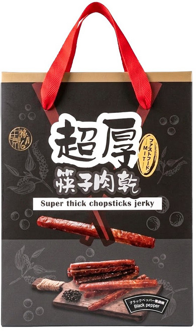 祿月6 超厚筷子肉乾伴手禮盒 黑胡椒, 240g, 1盒