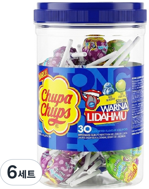 Chupa Chups 加倍佳 Tong Painter 棒棒糖 青蘋果口味 + 藍莓口味 套裝 270g, 6套