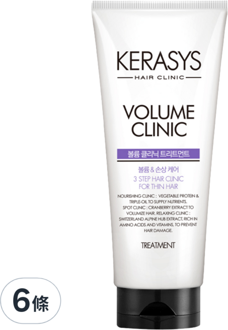 KERASYS 可瑞絲 植萃系抗損護髮素 扁塌髮, 300ml, 6條