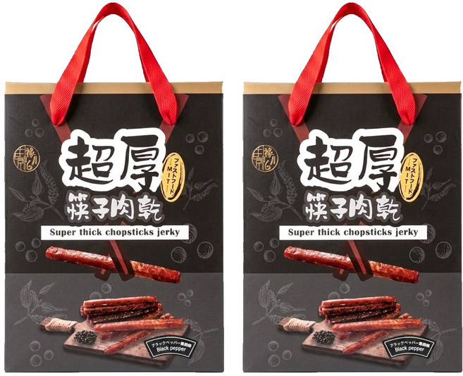 祿月6 超厚筷子肉乾伴手禮盒 黑胡椒, 240g, 2盒