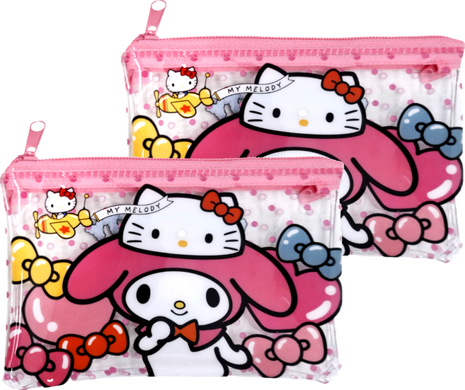 Sanrio 三麗鷗 拉鍊小物收納袋 美樂蒂, 2個